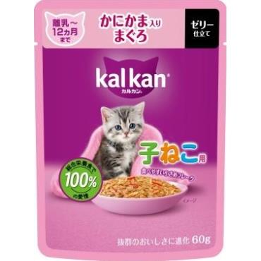 【エントリーP5倍】マース　カルカン　パウチ子ねこかにかま　60g