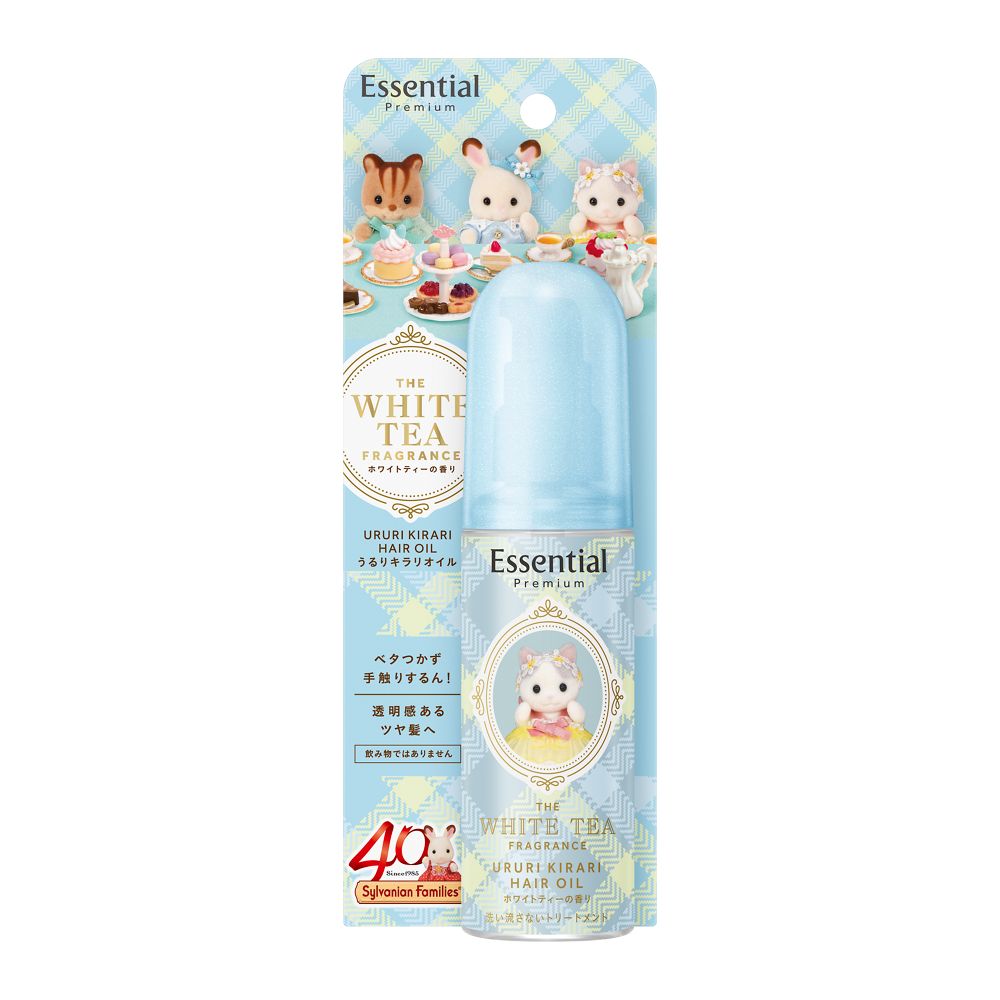 【エントリーP5倍】▲花王　エッセンシャル　プレミアム　うるりキラリオイル　シルバニアファミリーデザイン・ホワイトティーの香り80ml