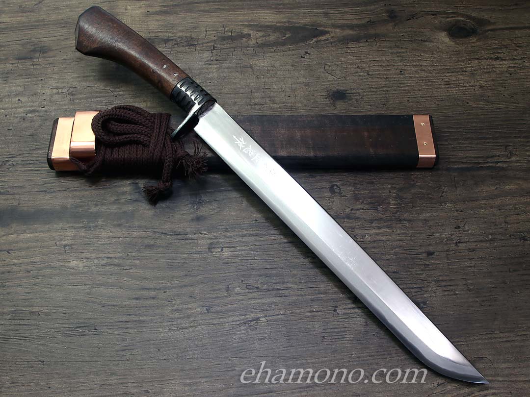 土佐鍛冶　松本正忠作　青鋼細身剣鉈 300　先フ型