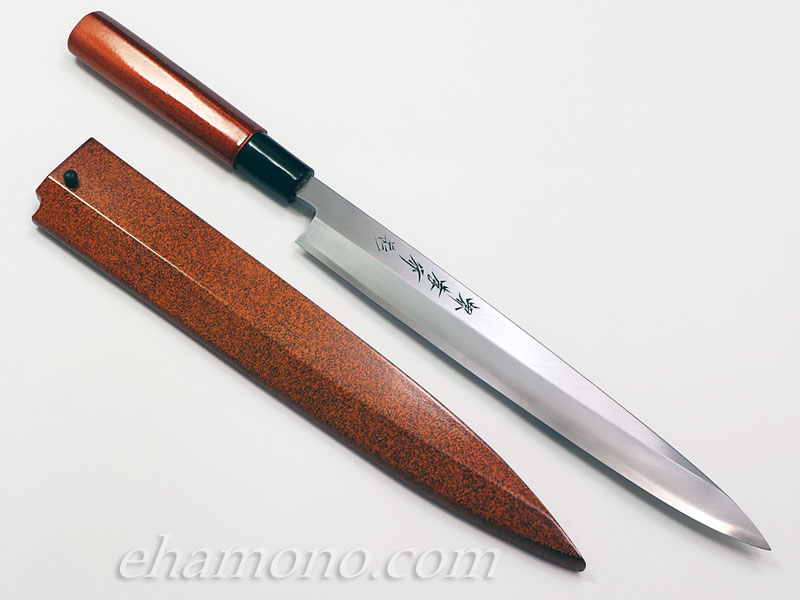 e刃物.com楽天店の堺孝行　和包丁　四季彩　光　INOX　柳刃240｜アングル2