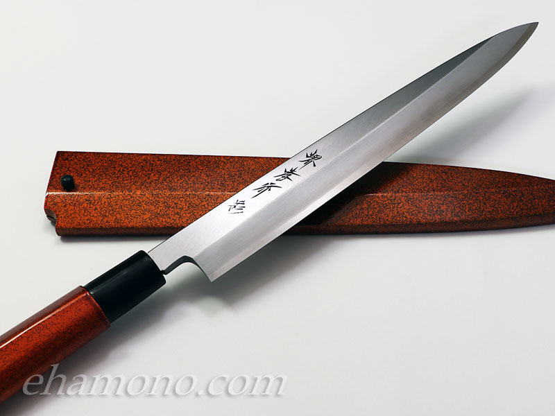 e刃物.com楽天店の堺孝行　和包丁　四季彩　光　INOX　柳刃240｜アングル3