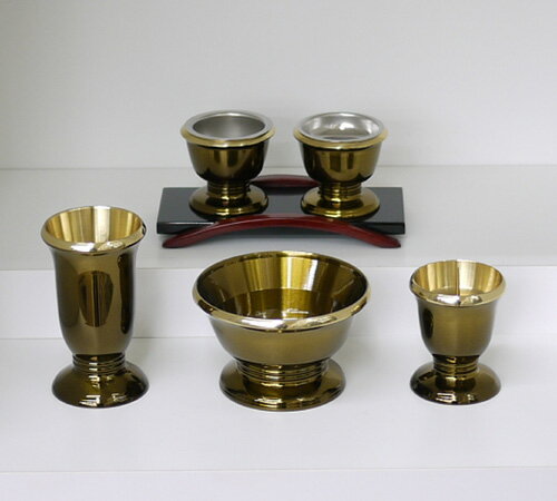 ゆうがお5点セット(セピア)3.0【モダン仏具セット・家具調】