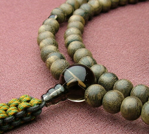 シャム柿尺二茶水晶仕立正絹紐房