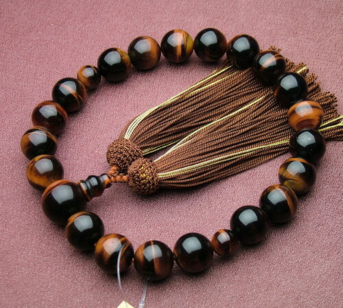 Beads - 赤虎目石共仕立20珠(金糸入り)正絹頭付【匠・数珠/念珠［男性用］】