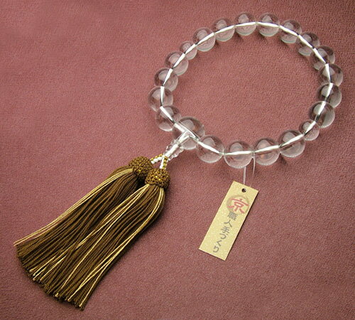 本水晶共仕立18珠(金糸入り)正絹頭付【匠・数珠/念珠［男性用］】