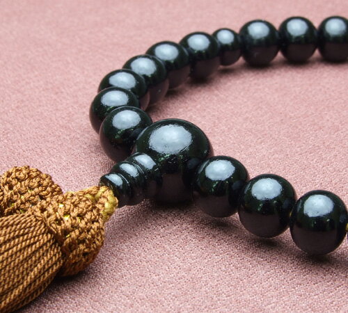 [メール便OK]黒檀27珠 茶色房(人絹頭付)【念珠・数珠・男性】