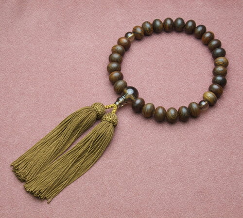 【10%OFF＆P10倍★9/4-9/11】すびき虎壇(みかん珠) 茶水晶仕立 金茶色房 【高級念珠/数珠・男性】