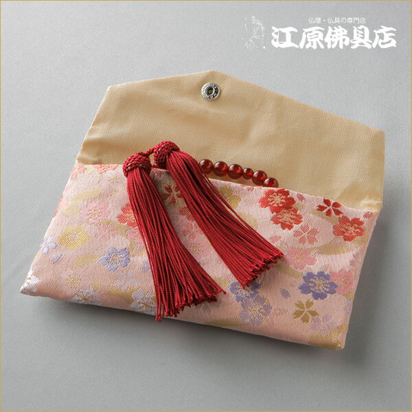 [メール便OK]念珠袋 薄ピンク 桜（ヤ）【数珠袋・数珠入れ】