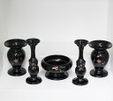 祥雲方5点セット3.5(黒・桜)【モダン仏具・家具調】【#2】