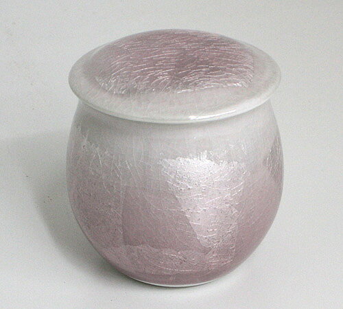 九谷焼銀彩 骨壷/骨壺(ピンク)2.0寸【家具調仏具・モダン仏具】【#2】