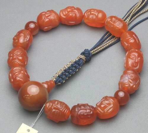 瑪瑙百面相共仕立13珠正絹紐房【#2】