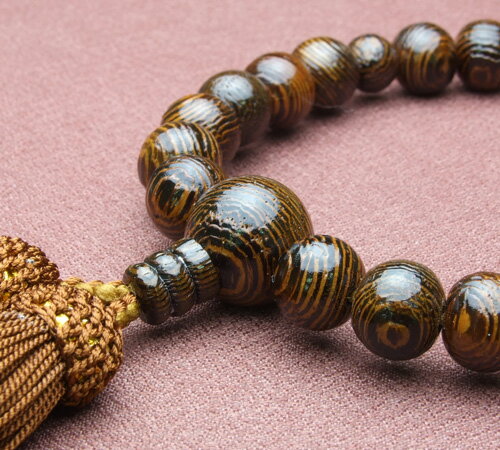 [メール便OK]鉄刀木27珠 茶色房(人絹頭付)【念珠・数珠・男性】【#2】