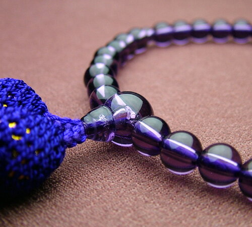 [メール便OK]ハリアメジスト 紫色房(人絹頭付)【念珠・数珠・女性】【#2】