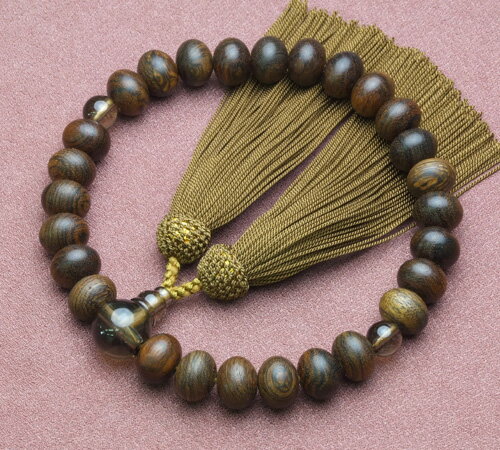 すびき虎壇茶水晶仕立金茶色房