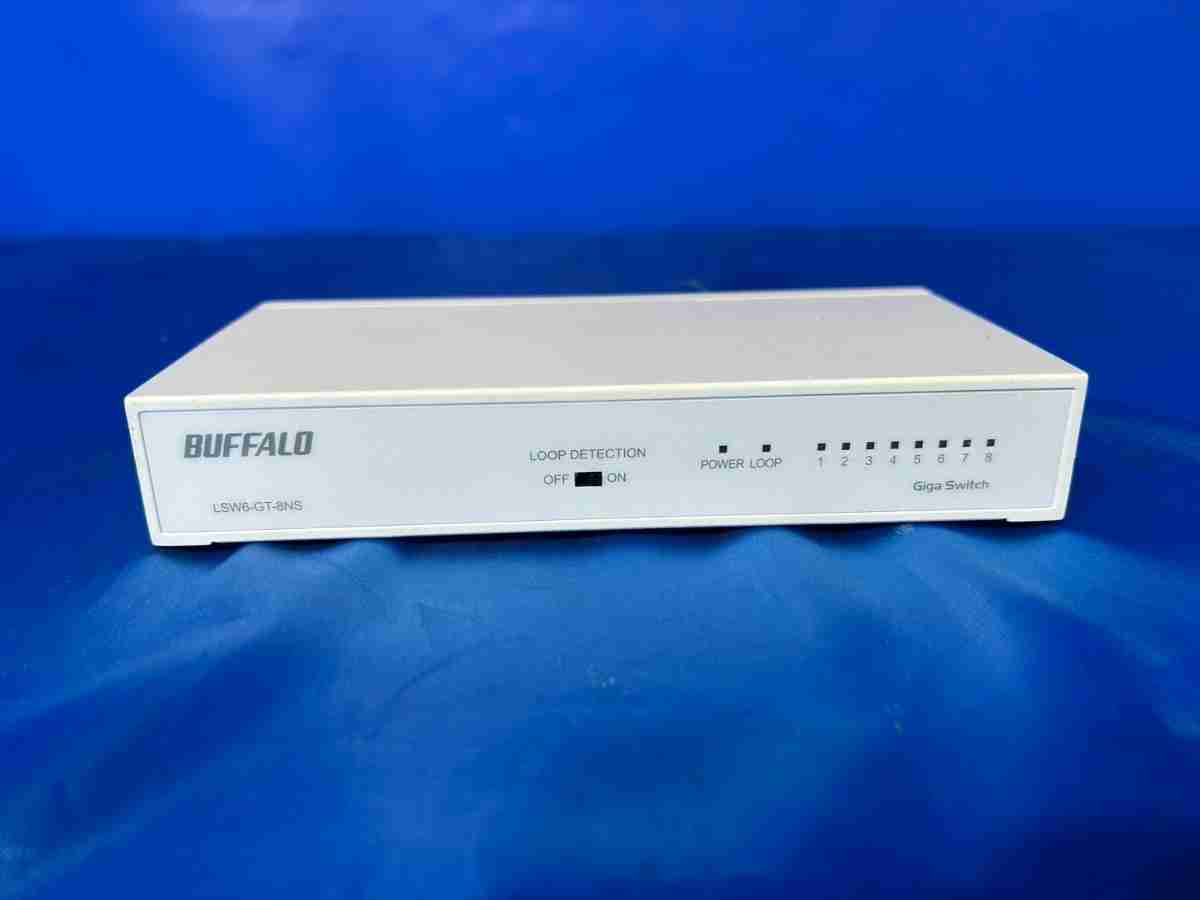 【中古】　3765　バッファロー　BUFFALO　型番：LSW6-GT-8NS/WH　Giga対応 スイッチングハブ 金属筐体/電源内蔵モデル　大学　研究　理化学機器　中古機器