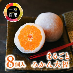 まるごとみかん大福8個入｜一福百果清光堂 愛媛 今治 和菓子 和スイーツ 大福 甘い 白あん お餅 愛媛みやげ TVで人気 秘密のケンミンSHOW 満点☆青空レストラン ヒルナンデス ギフト 贈り物 プレゼント 送料無料 愛媛百貨店【お中元夏ギフト】 母の日 父の日