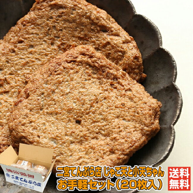 じゃこ天と小天ちゃんのお手軽セット20枚入｜二宮てんぷら店【愛媛 八幡浜 練り物 じゃこてん 地元TVで紹介 昔懐かしい じゃりじゃり感 天ぷら 手作り 老舗 ホタルジャコ ギフト 贈り物 プレゼント 送料無料】［愛媛百貨店］のサムネイル