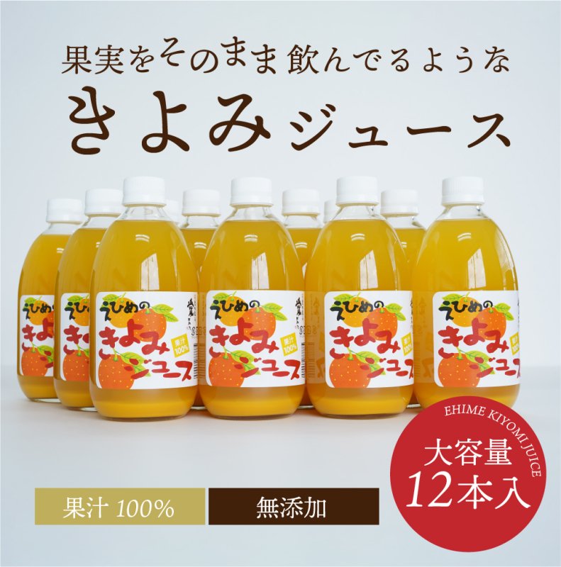 オレンジジュース ジュース きよみストレートジュース 500ml×12本セット 愛媛県産 ストレート みかん ミカン 清見 きよみ ギフト セット お中元ギフト