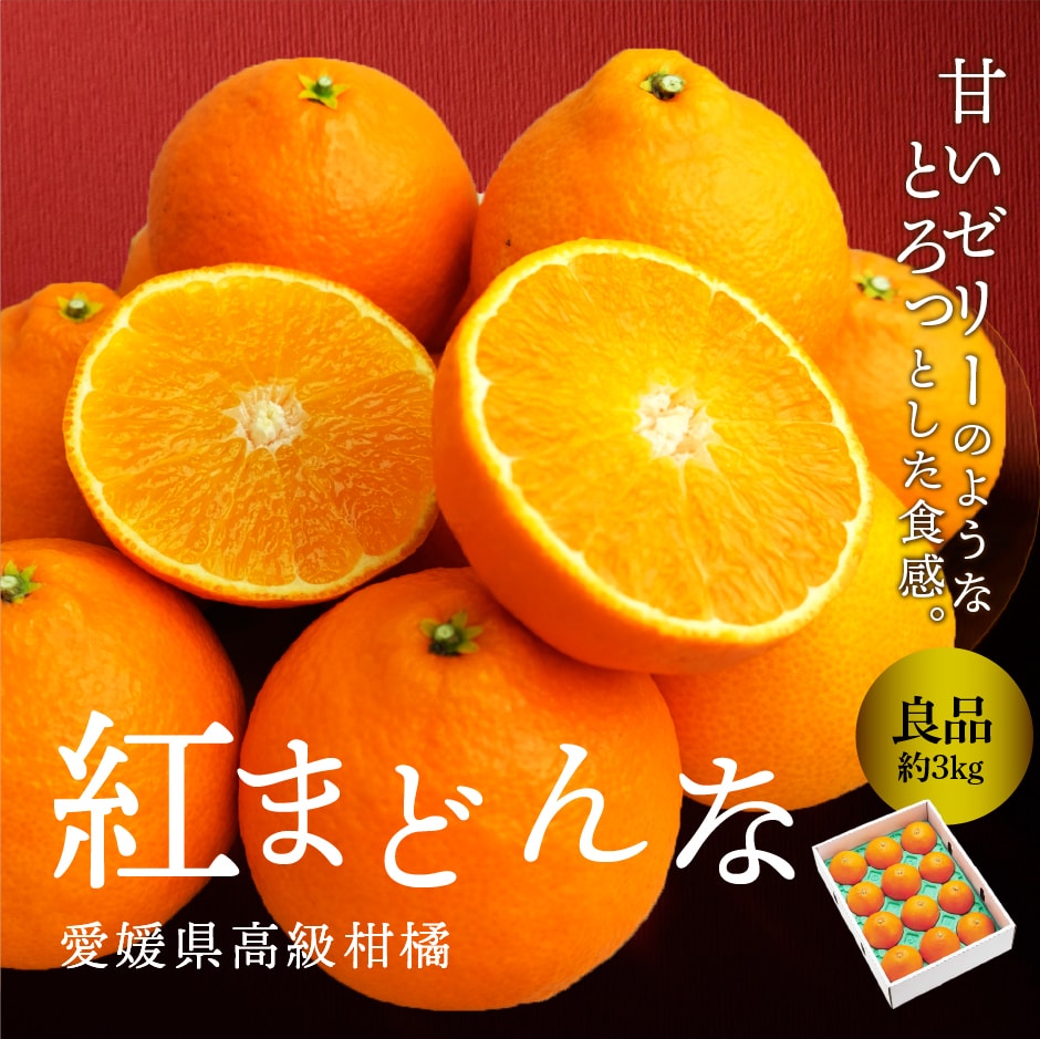 【予約商品】紅まどんな 良品 約3kg 高級柑橘 愛媛県産 みかん 産地直送 贈答 贈答品 ギフト プレゼント ミカン