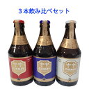 ベルギービール　シメイの3種類セットになります。 【シメイ レッド】 ・アルコール度数：7％ ・フルーティで芳醇なアロマが特徴のレッドはシメイの元祖。 　円熟の味とコクはワイン感覚でお食事(肉料理、ロースト、パテ等)と共に。 【シメイ ブルー】 ・アルコール度数：9％ ・シメイビールの最高峰。9度のアルコールを感じさせないバランスのとれた深い味わい。 　ラベルに瓶詰の年号が入る長期熟成ビール。 　※ビンテージ年数は指定出来ません。 【シメイホワイト】 ・アルコール度数：8％ ・シメイシリーズの中で最も苦みが強く、爽やかな味わい。やや薄めの色。