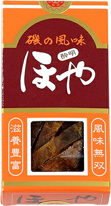 1982年の東北新幹線開通と同時に車内販売でデビューし、今でも車内販売で愛され続け、今年で38年。 「ほや酔明」は日本酒ファンを中心に人気の酒の肴です。旬の新鮮な真ほやの風味を活かしつつ、 特製調味料で味付けし、乾燥させています。からすみのようなねっとり感も相まって、噛めば噛むほど 「ほや」の美味しさと磯の香りが口いっぱいに広がります。 是非日本酒と合わせてお楽しみください。 【原材料】ほや（宮城県産）、醸造調味液、食塩、唐辛子/甘味料（ソルビット、ステビア）、 　　　　　調味料（アミノ酸等）、リン酸塩（Na）、酸味料、ミョウバン、（一部に大豆・ゼラチンを含む） 【内容量】12g