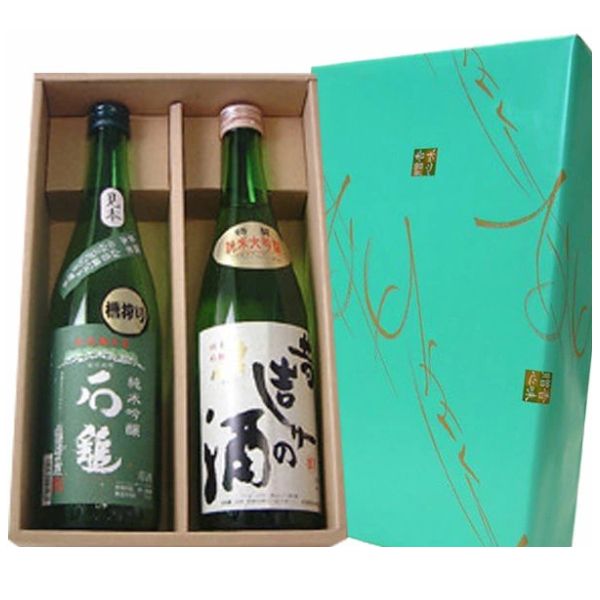 樂天商城 - 【愛媛地酒飲み比べギフトセット】寿喜心 昔造りの酒 ＆ 石鎚 純米吟醸 2本セット [ギフト箱入り]