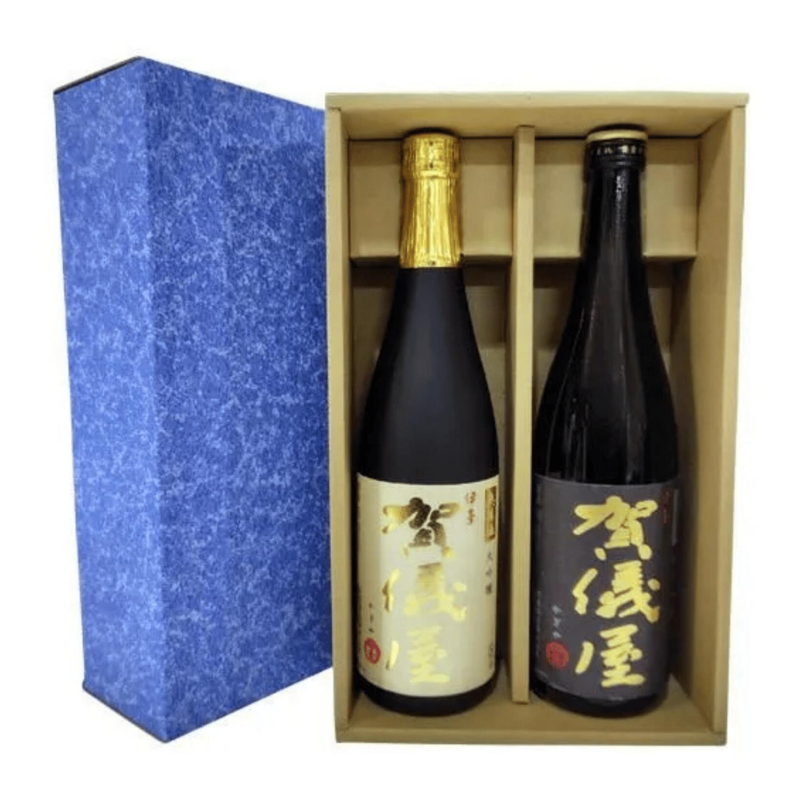 乐天商城 - 【成龍酒造】［賀儀屋のみ比べギフト］無濾過 大吟醸 720ml & 無濾過 純米吟醸 松山三井 黒ラベル 720ml［愛媛］