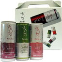 缶ワイン・バロークスのお好きな組み合わせ3本箱入りセット 250MLの缶ワインを3本お好きな組み合わせでラッピングいたします。 以下の5種類の中から3本選んでください。 ◆赤 ◆白 ◆スパークリング・赤 ◆スパークリング・白 ◆スパークリング・ロゼ赤オーストラリアの代表的な品種であるカベルネ・シラーズにメルローをブレンドしてしなやかな口当たりに！フレッシュな酸味が豊かな果実の甘みをさらに引き立てます。重すぎないボディに長く続くスパイシーな余韻が心地よい、飲みやすい辛口のワインです！ 白 熟したシャルドネからは白桃のようなフルーティー＆フレッシュな香りと骨格のあるしっかりとした味わい！セミヨンをブレンドすることで蜂蜜のようなまろやかなアロマとコクが加わり、切れのよい仕上がりとなっています。どんなお料理にも相性のよいワインです！ スパークリング・赤 今、オーストラリアで大人気の赤のスパークリング・ワイン。グラスに注げばクリーミーな赤い綺麗な泡がとってもお洒落！口の中に広がるカシスやココアの甘い香り、きめ細やかな泡と、程よい果実味・酸味でバランスのとれた味わいとなっています。ドライな口当たりなので肉料理にも。軽く冷やしてどうぞ！ スパークリング・白 淡い麦わら色のワインから、きらきらと輝く泡がはじけるたびに漂うフレッシュ・フルーツの香り！ スパークリング・ロゼ はじける泡とともに口いっぱいに広がる苺やカシスの甘酸っぱい香り。カベルネ、シラーズにサンジョヴェーゼをブレンド、鮮やかなサーモンピンクの深い色合いがあらゆるシーンを華やかに演出します！
