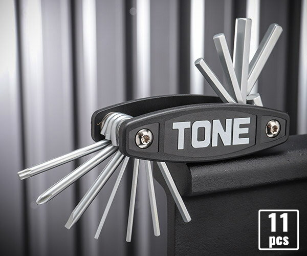 TONE 六角棒レンチ(ナイフ式) マルチツール 11点セット (CMT11)(4953488430363) トネ