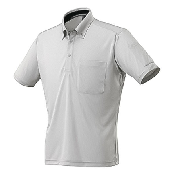 ミズノ ナビドライ ワークボタンダウンポロシャツ（半袖） F2JA218404 シルバー MIZUNO