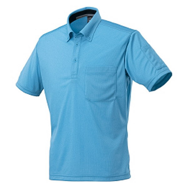 ミズノ ナビドライ ワークボタンダウンポロシャツ（半袖） F2JA218419 サックス MIZUNO