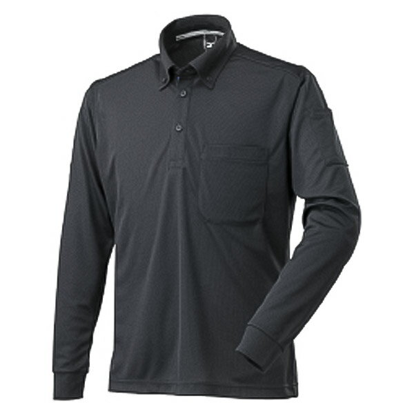 ミズノ ナビドライ ワークボタンダウンポロシャツ（長袖） F2JA218509 ブラック MIZUNO