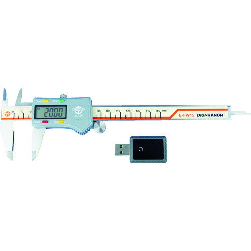※写真は代表画像になります。実際の商品とは異なる場合がございます。 仕様、商品名、型番をご確認の上、ご購入をお願い致します。 ※予告無く仕様変更、廃番になることがあります。 ご注文後に欠品の場合はご連絡させていただきます。 ●測定後ボタン操作で測定値が簡単送信します。 ●送信機がノギス本体に内蔵されており、ケーブルは不要です。 ●受信機はUSBタイプでパソコンにワンタッチで接続が可能です。（ノギス本体に1個付属） ●ピタ測定、外径測定、内径測定、深さ測定に。 ●品質管理。 ●測定時間の短縮に。 ●メーカーコード：170201 ●測定範囲(mm)：0〜150 ●電源：CR2032×1 ●器差(mm)：±0.02 ●最小表示(mm)：0.01 ●外側用ジョウ(mm)：40 ●内側用ジョウ(mm)：17 ●デプスバー：有 ●全長：241mm ●送信機内蔵タイプ ●送信可能距離：約5m(見通しで) ●受信機：USB-K1×1個(付属) ●送信距離：約5m ●測定範囲：0〜300mm ●最小表示：0.01mm ●器差：±0.03mm ●SUS420J2 ●ボタン型電池CR-2032 1個 人気のカテゴリ 新商品 今月の特価品 オリジナル商品 ワケアリ特価品