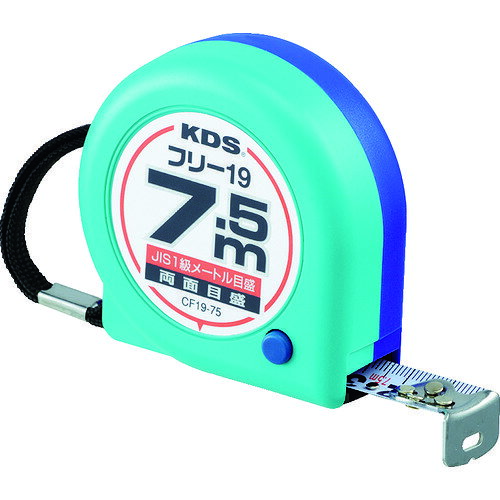※写真は代表画像になります。実際の商品とは異なる場合がございます。 仕様、商品名、型番をご確認の上、ご購入をお願い致します。 ※予告無く仕様変更、廃番になることがあります。 ご注文後に欠品の場合はご連絡させていただきます。 ●裏面は高さ測定に見やすい縦目盛です。●爪が飛びにくい4点鋲です。●高所やケガキ測定に便利な両面目盛付です。 ●テープ長さ(m)：7.5●テープ幅(mm)：19●水平保持(m)：1.8●ロック仕様 ●移動爪●フリータイプ●JIS1級●両面目盛●455mmピッチ表示：あり●減速ボタン：あり●ショックアブソーバー：あり●ベルトフック付 ●テープ:スチール 人気のカテゴリ 新商品 今月の特価品 オリジナル商品 ワケあり特価品