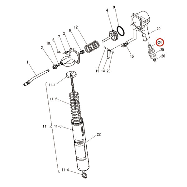 [メーカー直送品] YAMADA グリースガン AMG-400N用 【 ニップル 】 AMG-400N-NO.24 682119