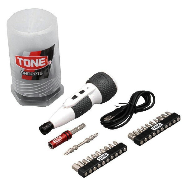 【5/1限定！ポイント3倍＋最大400円OFF】TONE ハイブリッド電動ドライバーセット (CHD221S)(4953488480870) トネ