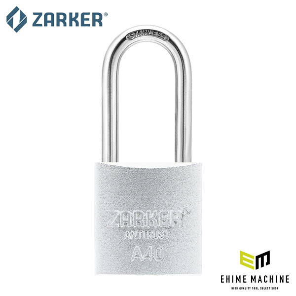 メーカー名：ZARKER（ザーカー） メーカー品番：A40−S 商品名：A40−S 防錆南京錠 シルバー/ブリスター JANコード：8809224301779 仕様 ●材質：アルミニウム合金/本体、ステンレス/ツル ●入数：1 ●本体サイズ(mm)：W39×L19×H90 ●ツル径(mm)：6.3 ●クリアランス(mm)：20 ●質量(g)：154 ●カラー：シルバー 特長 ●Aシリーズは、南京錠本体にアルミニウムが使用されており既存の錆防止の南京錠よりも軽く、スペックも考慮した南京錠です。 ●耐久性の高い素材で、屋内でも屋外でもさまざまな用途に適しています。 ●内部部品は耐食性を提供するために真鍮とステンレスを使用しています。 ●アルミボディは耐薬品性に優れ、ステンレス製のシャックルは耐切削性に優れています。 セット内容/付属品：鍵×3 備考 ●本商品は1個入りです。 人気のカテゴリ 新商品 今月の特価品 オリジナル商品 ワケあり特価品