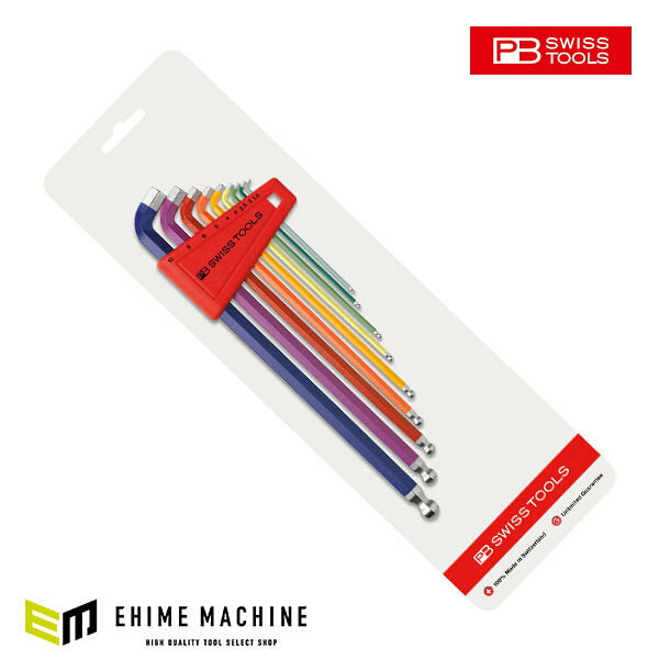 日本正規品 PBスイスツールズ レインボーショートヘッド六角棒セット (2212.LH-10RBCN)(7610733244072)