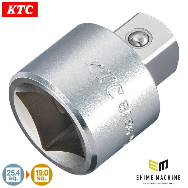 差込角凸25.4→凹19.0sq.のソケットアダプタ。 KTCのソケットアダプタBA86です。 差込角凸25.4→凹19.0sq.のソケットアダプタです。 特長 差込角凸25.4→凹19.0sq.のソケットアダプタ。 用途 差込角を変換してソケットを使用する作業に。 仕様 品番BA86JANコード4989433615615差込角凸25.4→凹19.0sq. ご注意 アダプタの限界トルクは小さい方の差込角が基準になります。 力の入れ過ぎに注意してください。 ブランド紹介 KTC(京都機械工具)は、1950年創業、日本を代表する総合ハンドツールメーカーです。鍛造から機械加工、熱処理、めっきまで、すべての工程を自社で行う一貫生産体制が最大の強み。その熱間鍛造技術は世界トップクラスと評され、60年以上磨き上げた品質管理が、確かな製品安定性とデザイン性を支えています。「軽くて、強くて、使いよい」を社是に、累計1万点を超えるラインナップを展開。アイテム数・生産量ともに国内No.1、自動車アフターマーケットでも圧倒的なシェアを誇る、名実ともに日本のトップブランドです。ものづくりの頂点に立つのが、フラッグシップブランド「nepros(ネプロス)」。公差を限りなくゼロに近づける精度と、職人が磨き上げる鏡面仕上げの美しさは、海外の高級ツールに並び称され、プロのメカニックから絶大な信頼を集めています。KTCが形にするのは、使う人の歓びと誇りを満たす、日本の匠のものづくりそのものです。 人気のカテゴリ 新商品 今月の特価品 オリジナル商品 ワケあり特価品