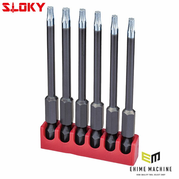 ネジの締付、緩めに使用します。 【仕様】 材質：クロームモリブデンバナジウム鋼(S2) 硬度：HRC58-60 差込角(HEX)：1/4(6.35mm) 全長(mm)：75 サイズ：25IP 入数：6本 【セット内容/付属品】 ビット：6本、専用ホルダー メーカー名：SLOKY（スローキー） メーカー品番：BIT75-25IP 商品名：BIT75-25IP 6本組75mmIPビット 25IP JANコード：4545301111704 【ブランド紹介】 SLOKY（スローキー） トルク管理を簡単・正確にする工具ブランド。独自のアダプターで0.1〜6Nmの精密締付けを実現し、過締めを防止。CNCや医療・光学分野でも高評価。 人気のカテゴリ 新商品 今月の特価品 オリジナル商品 ワケあり特価品