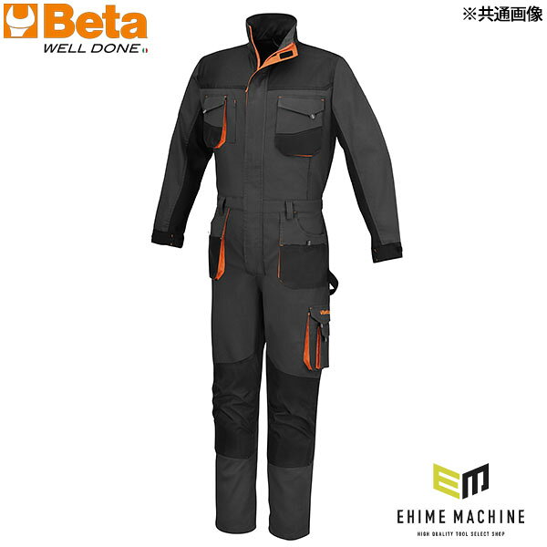 BETA EASYシリーズは非常に軽量に出来ており重さを感じさせない作りで作業者の負担を減らします。 収納上手に着こなしが出来るオーバーオールです。 ストラップアジャスター付きの袖口とストレッチウェストバンドでスタイリッシュに着こなす事が出来ます。 ストラップ留め具付きの大きな左サイドポケット、携帯電話用ポケット、バッジインサートサイドポケットが装備されています。 腰回りには左右両サイドにラチェットなどやや長めのツールも収納可能な深さの有るアコーディオンポケットがあり、更にひざ部には地面と接触する事を考慮し厚めのインサートと膝パッドが備えられています。 当店はBeta（ベータ）日本正規流通品を取り扱う正規販売店です。 並行輸入品ではない、安心の国内正規ルート品をお届けします。 注意事項 ※代表画像です。 仕様 品番7865G XLJANコード8054809136806材質本体/T Cツイル(ポリエステル65%、コットン35%)、インサート・膝部/オックスフォード織ポリエステル(PU)サイズXL胸囲(cm)128肩幅(cm)51.5袖丈(cm)67ウエスト(cm)98-112股下(cm)79.5メーカー名Beta（ベータ）メーカー商品名7865G XL ワークオーバーロール 軽量型 XLサイズ ブランド紹介 Beta（ベータ）は、1923年創業、イタリア・ミラノ近郊ソヴィコに本社を置く、ヨーロッパ最大級の総合ハンドツールメーカーです。創業者アレッサンドロ・チチェリの鍛造工場から始まり、1939年に「Beta」を商標登録。以来100年、チチェリ家が5世代にわたり経営を受け継ぎ、今もソヴィコ、カスティリオーネ・ダッダ、スルモーナの自社工場で「メイド・イン・イタリー」の生産を貫いています。ブランドの象徴は、1969年誕生のオレンジ色の工具ワゴン「タンク」と、コンビネーションレンチ「42」。特に「42」は、過大な負荷が掛かっても折れずに曲がることで使い手を守る、安全思想まで作り込まれた名品として世界中のプロに愛用されています。モータースポーツとの関わりは1971年のF1参戦から50年以上。MotoGPではモンスターエナジー・ヤマハのオフィシャルパートナーを25年以上務め、8チームのテクニカルスポンサーとして、世界最高峰のメカニックたちの手元を支えています。サーキットで受けた要求は、2〜3年後の市販品に反映される。レースで未来を先取りする開発力と、イタリアならではの機能美こそ、Betaが選ばれ続ける理由です。 人気のカテゴリ 新商品 今月の特価品 オリジナル商品 ワケあり特価品