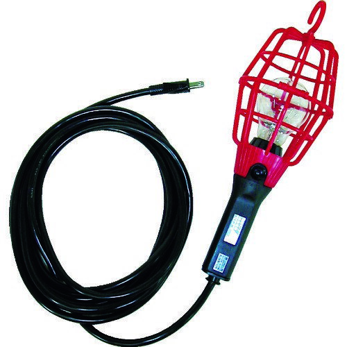 HATAYA（ハタヤ） 補助コードランプ 60W耐震電球付 電線10m ランプガード赤