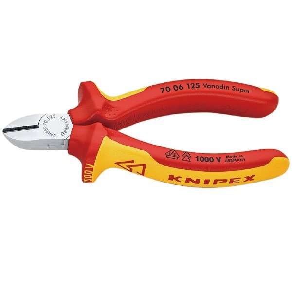 日本正規品 クニペックス 絶縁斜ニッパー 1000V (7006-125)(4003773018124) 業務向け KNIPEX