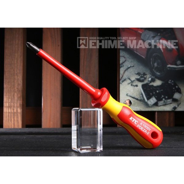 KTC 絶縁ドライバ クロス No.2 非貫通タイプ ハイブリッド車用工具 PDEZA-2 工具 京都機械工具