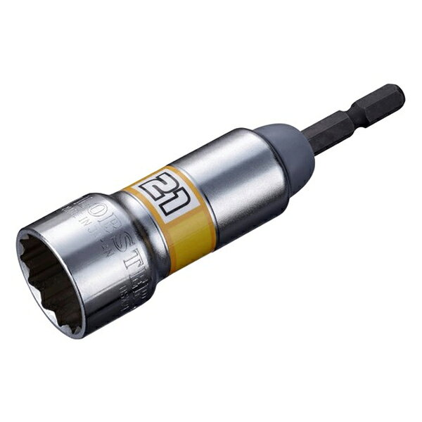 【特長】 18V、36V、40V maxのインパクトドライバー対応の高耐久ソケット。 業界トップクラスの軸強度を実現しました。 基本的な形状の電ドルソケットです。 長軸のトーション効果により、軸が折れにくく長寿命です。 ソケット部の六角穴に六角軸を圧入することで、ねじれ・折れに強く、トルク伝達効率が高いです。 深穴式になっており、雄ネジの飛び出しが長い場合でも使用可能です。 ボルト・ナットを確実にとらえ、面接触で角を傷めません。 軽量タイプで、作業者の負担を軽減し、作業効率がアップします。 【商品スペック】 軸寸法(mm)：6.35 全長(mm)：100 対辺寸法(mm)：21 外径(mm)：27.7 ナット受部深さ(mm)：14.0 色：シルバー シャフト長(mm)：30 シャフト径(mm)：6.35 対辺形状：12角 モデル：ストロックシリーズ 材質：特殊鋼 質量：113g ※注意事項 本来の目的以外に使用しないでください。 使用時は安全のため保護メガネを着用してください。 製造国：日本 人気のカテゴリ 新商品 今月の特価品 オリジナル商品 ワケあり特価品