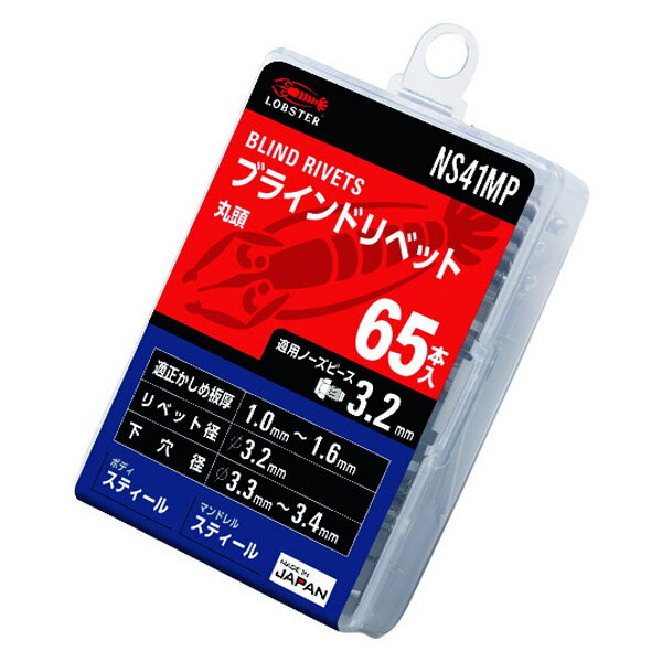 ロブテックス ブラインドリベット(スティール/スティール製) エコパック 4-1(65本入) NS41MP エビ LOBS..