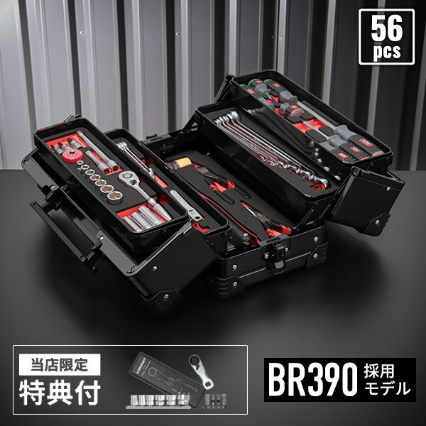 KTC 9.5sq. 56点 工具セット SK35624WZGBK ブラック 両開きメタルケース