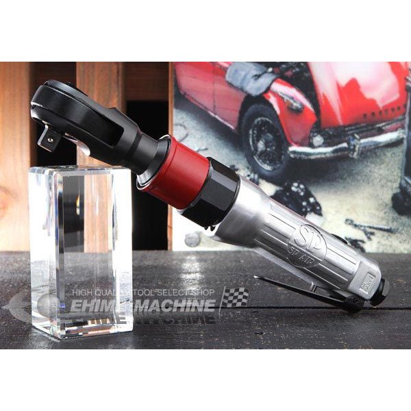 ●首振りタイプ ●アンビルが4方向、90°毎に変えられます。 ●ラチェットの首が360度（90度毎）回転。 ●差込角：9.5mm ●能力ボルト径：10mm ●実用トルク範囲：30Nm ●全長：254mm ●重量：1.2Kg ●空気消費量：0.2m3/min 人気のカテゴリ 新商品 今月の特価品 オリジナル商品 ワケあり特価品