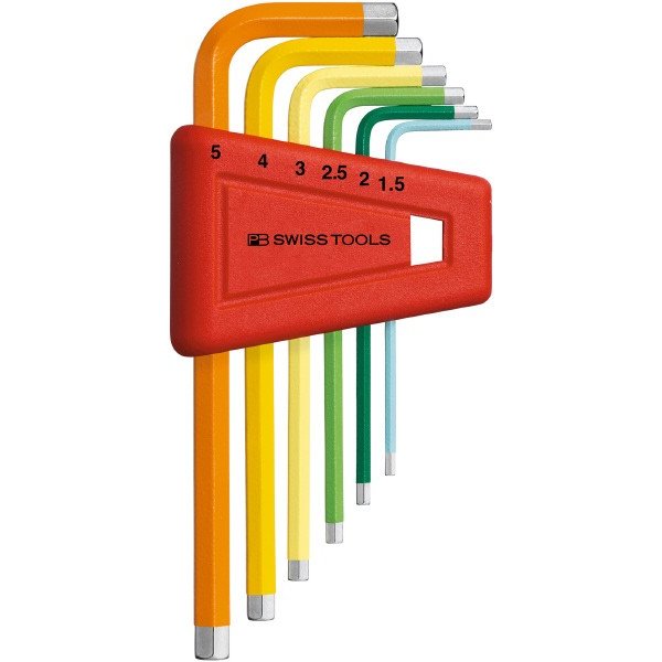 日本正規品 PBスイスツールズ ホルダー付レインボー六角レンチセット 6本組 (210.H-5RB) (7610733254248)