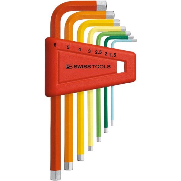 日本正規品 PBスイスツールズ ホルダー付レインボー六角レンチセット 7本組 (210.H-6RB) (7610733254255)